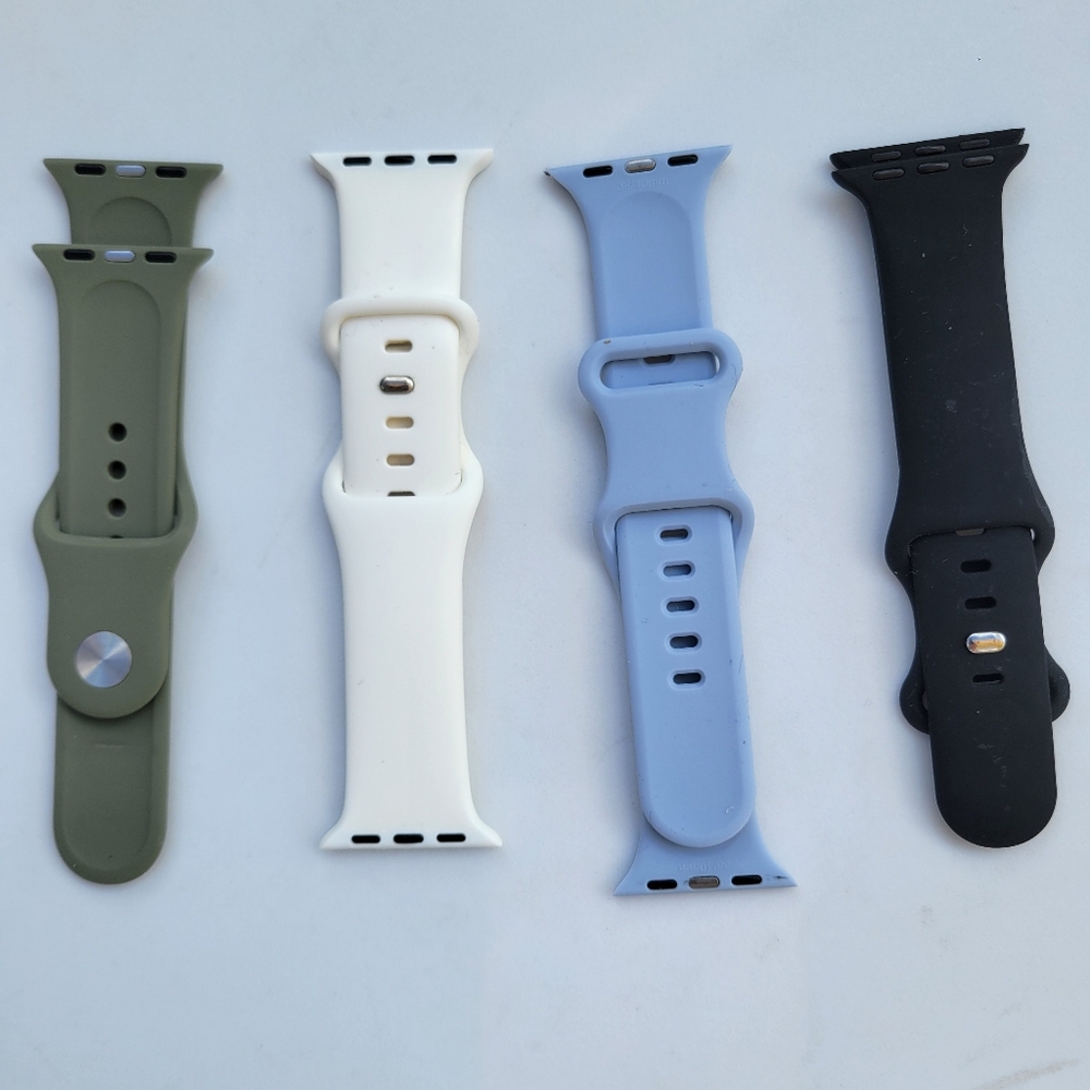 Set Of 4 Apple Watch 38-40mm Sillicon Bracelets Bundle Multicolor New